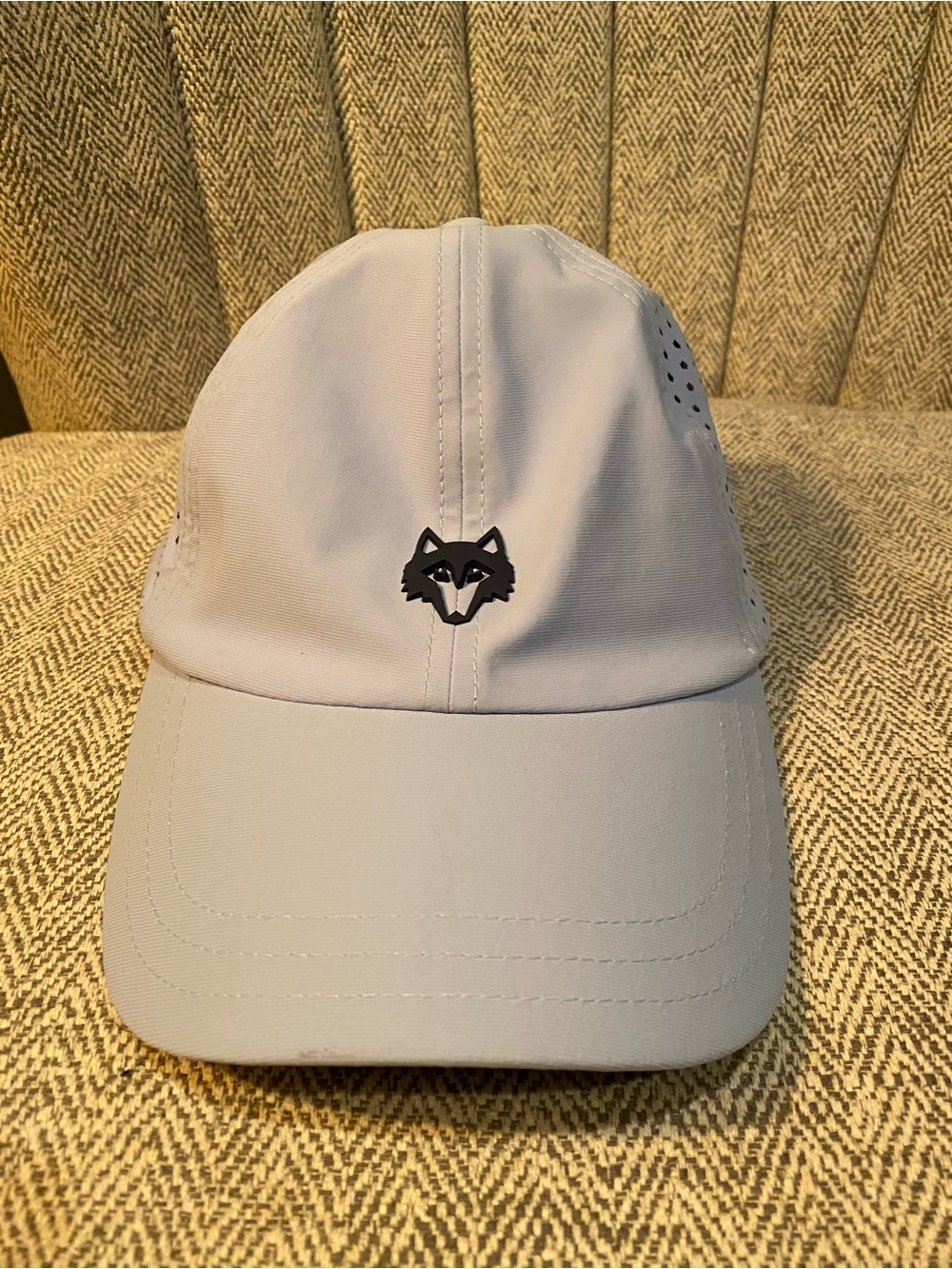 Grayson golf hat Adjustable Wolf Logo One Size. Light blue